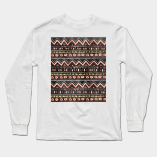 southwest inspired pattern in black Long Sleeve T-Shirt